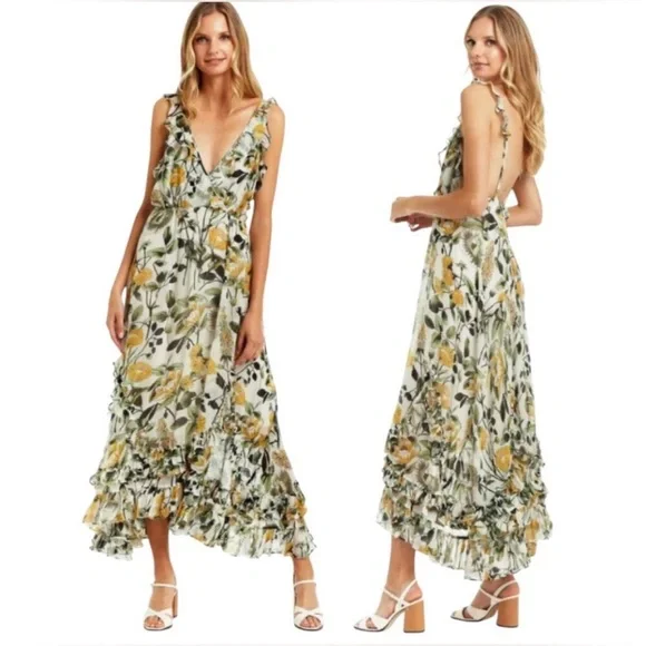 Secret Mission Super Natural Celia Maxi Open Back Dress in Poppy yellow - Picture 3 of 11